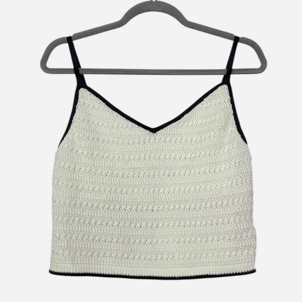 NWT Abercrombie & Fitch White & Black Contrast Knit Tank Top